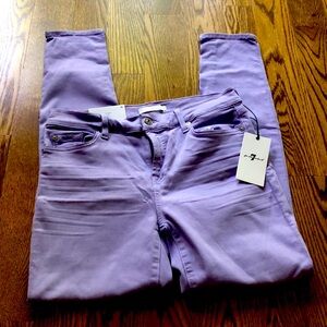 NWT 7 for all mankind purple skinny jeans size 29